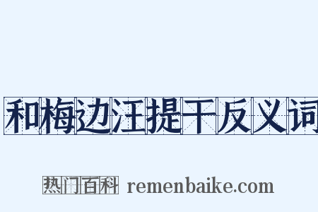 和梅边汪提干反义词是什么意思的图片
